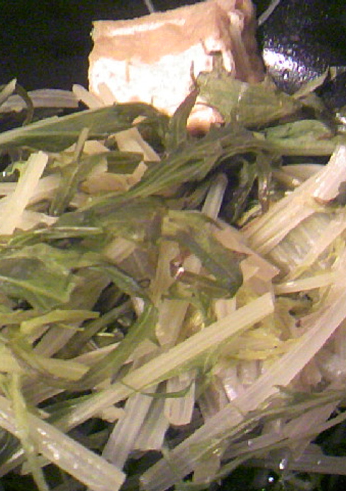 簡単：厚揚げと水菜のめんつゆ煮-レシピのメイン写真