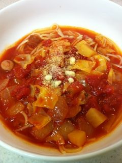 ミネストローネ風トマトスープのパスタ-レシピのメイン写真