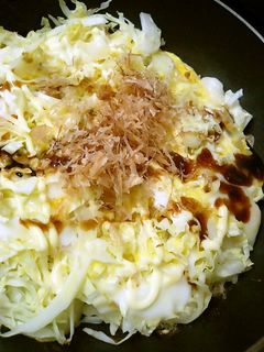 餅とキャベツと卵のお好み焼き 超簡単!-レシピのメイン写真