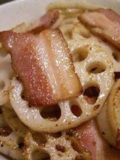 蓮根とベーコンのブラックペパー炒め-レシピのメイン写真