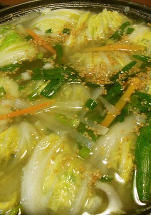 薬味たっぷりで体ぽかぽか♪白菜餃子鍋-レシピのメイン写真