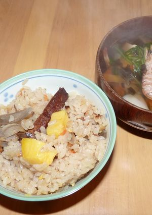 蒲焼き缶詰とさつま芋の炊き込みご飯-レシピのメイン写真