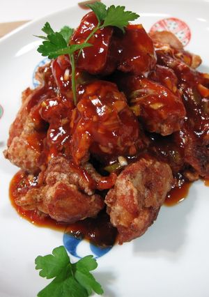 鶏から揚げのネギ、トマトソース-レシピのメイン写真