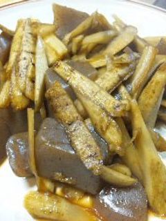 こんにゃくとごぼうのきんぴら風煮物-レシピのメイン写真