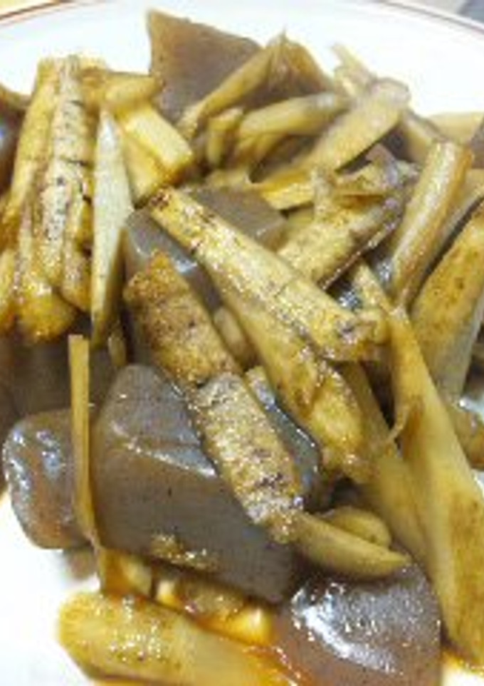 こんにゃくとごぼうのきんぴら風煮物-レシピのメイン写真