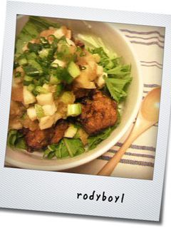 から揚げ丼~角切り野菜とおろしダレで♪-レシピのメイン写真