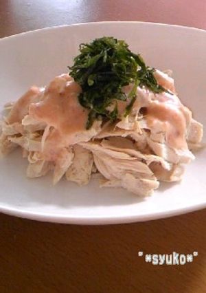 大葉とささみと桃色梅ソース*゜-レシピのメイン写真