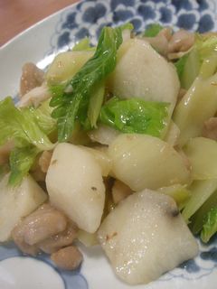セロリ・長いも・鶏肉の塩炒め-レシピのメイン写真
