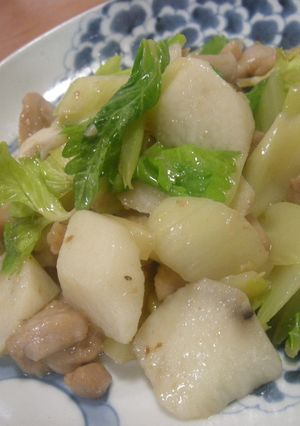 セロリ・長いも・鶏肉の塩炒め-レシピのメイン写真