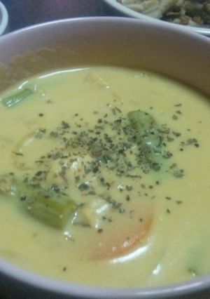 ｸﾞﾘｰﾝｶﾚｰﾍﾟｰｽﾄ利用で白カレー-レシピのメイン写真