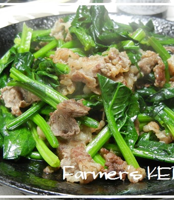 【農家のレシピ】ほうれん草と牛肉の炒め物-レシピのメイン写真