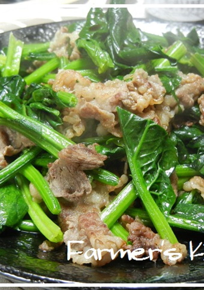 【農家のレシピ】ほうれん草と牛肉の炒め物-レシピのメイン写真