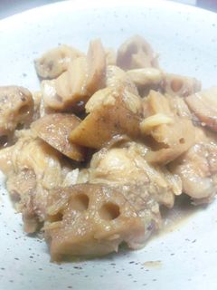 ☆手羽元と蓮根のニンニク醤油煮☆圧力鍋☆-レシピのメイン写真