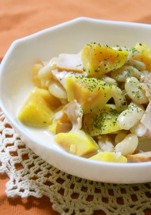白いんげん豆と薩摩芋のシナモンミルク煮-レシピのメイン写真