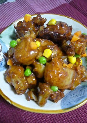 れんこんアラレ・薩摩揚げの甘酢かけ-レシピのメイン写真