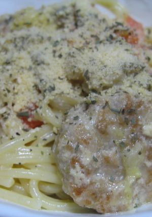 とろとろ白菜と鳥だんごのクリームパスタ-レシピのメイン写真