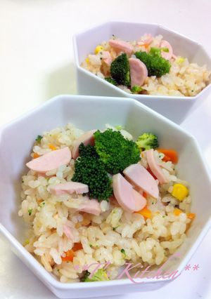 おさかなのソーセージで♪炊き込みご飯-レシピのメイン写真