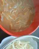 モツ煮→つけうどん（味噌たれ）にリメイク