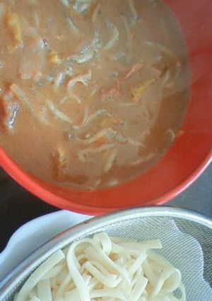 モツ煮→つけうどん（味噌たれ）にリメイク-レシピのメイン写真