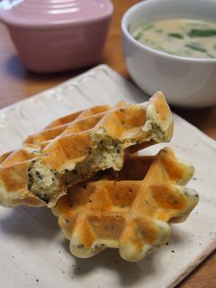 米粉でサクサク♪お食事ワッフル-レシピのメイン写真