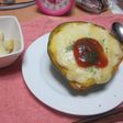 ひき肉とかぼちゃの豆乳クリームグラタン