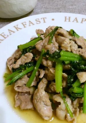豚肉と小松菜のニンニク醤油炒め-レシピのメイン写真