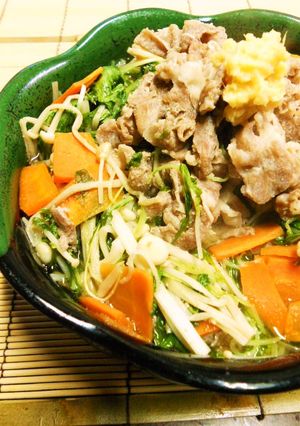 豚しゃぶしゃぶ肉と水菜のサッと煮-レシピのメイン写真