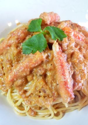 蟹のトマトクリームパスタ(o^－^o)-レシピのメイン写真
