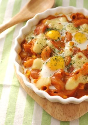 野菜とうずら卵のトマトクリームグラタン-レシピのメイン写真