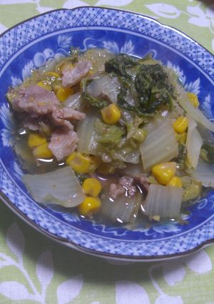 いつもの白菜の煮物にプラスだけ・・-レシピのメイン写真