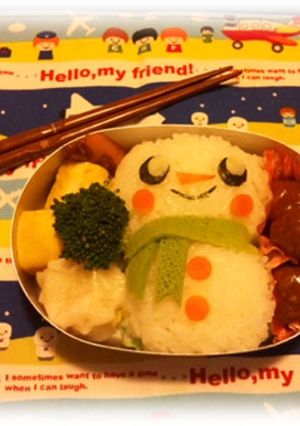 ★超簡単★園児　雪だるまお弁当-レシピのメイン写真