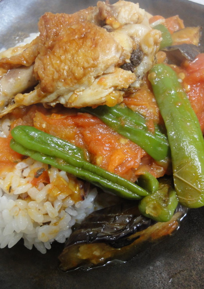 トルコ風◇鶏とししとうと茄子のトマト煮-レシピのメイン写真