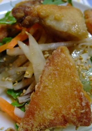 ブリの竜田揚げ冬野菜サラダ♪-レシピのメイン写真