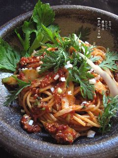 セロリ・たらこ・唐辛子【赤のパスタ】-レシピのメイン写真