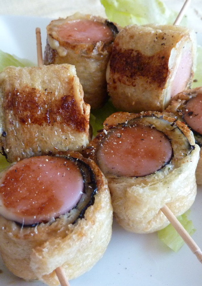 お魚ソーセージ油揚げ巻き焼き-レシピのメイン写真