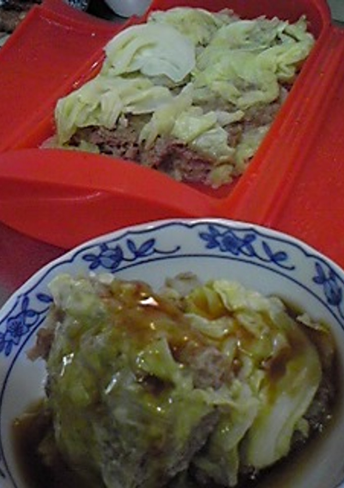 ルクエでキャベツと挽き肉の和風重ね蒸し☆-レシピのメイン写真