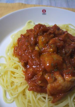 鶏肉と玉ねぎのトマトパスタ-レシピのメイン写真