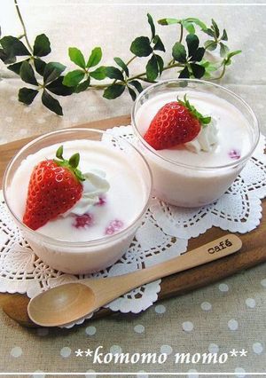 レンジで簡単♥いちごミルクプリン♥-レシピのメイン写真