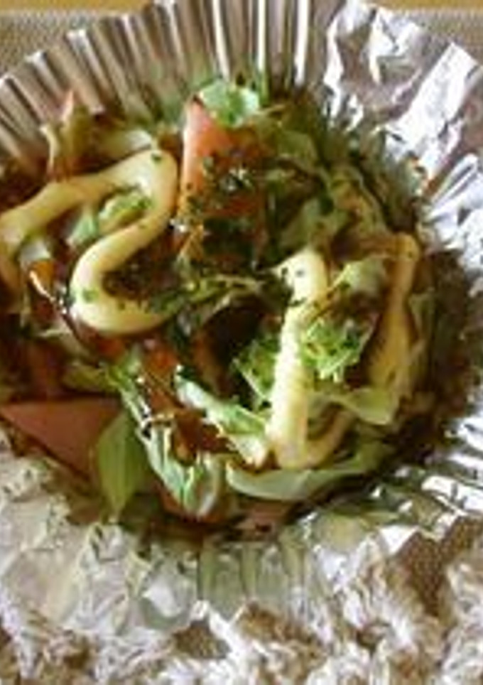 お弁当に♡お魚ソーセージのお好み焼き風-レシピのメイン写真