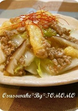 白菜と油揚げのそぼろあんかけ♪-レシピのメイン写真