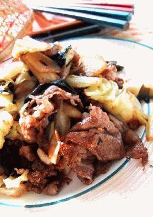 牛肉とキャベツのにんにく風味炒め。-レシピのメイン写真