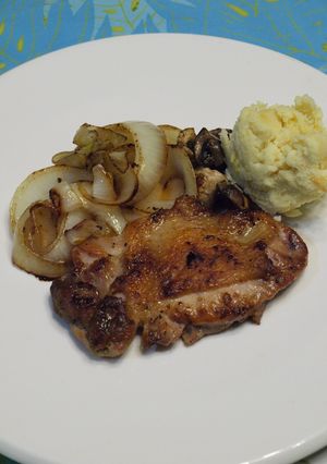 カリッとチキンソテー！豆乳ポテト添え-レシピのメイン写真