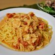 カニのトマトクリームパスタ