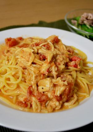 カニのトマトクリームパスタ-レシピのメイン写真