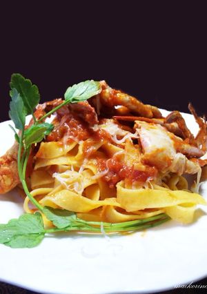わたりがにのトマトクリームパスタ-レシピのメイン写真