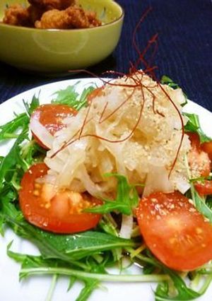 蒸し大根の青じそ・梅風味和え　サラダ-レシピのメイン写真