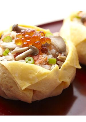 きのこと鮭のひな祭り茶巾寿司-レシピのメイン写真