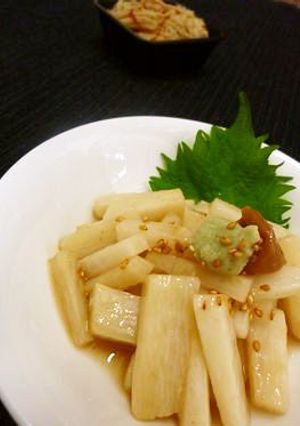 長いもの梅青じそ風味蒸し　わさびを添えて-レシピのメイン写真