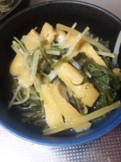 簡単☆美味しぃ!!水菜と油揚げの煮浸し-レシピのメイン写真