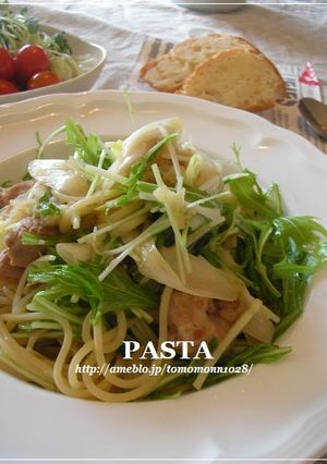 鶏肉と水菜の和風パスタ-レシピのメイン写真